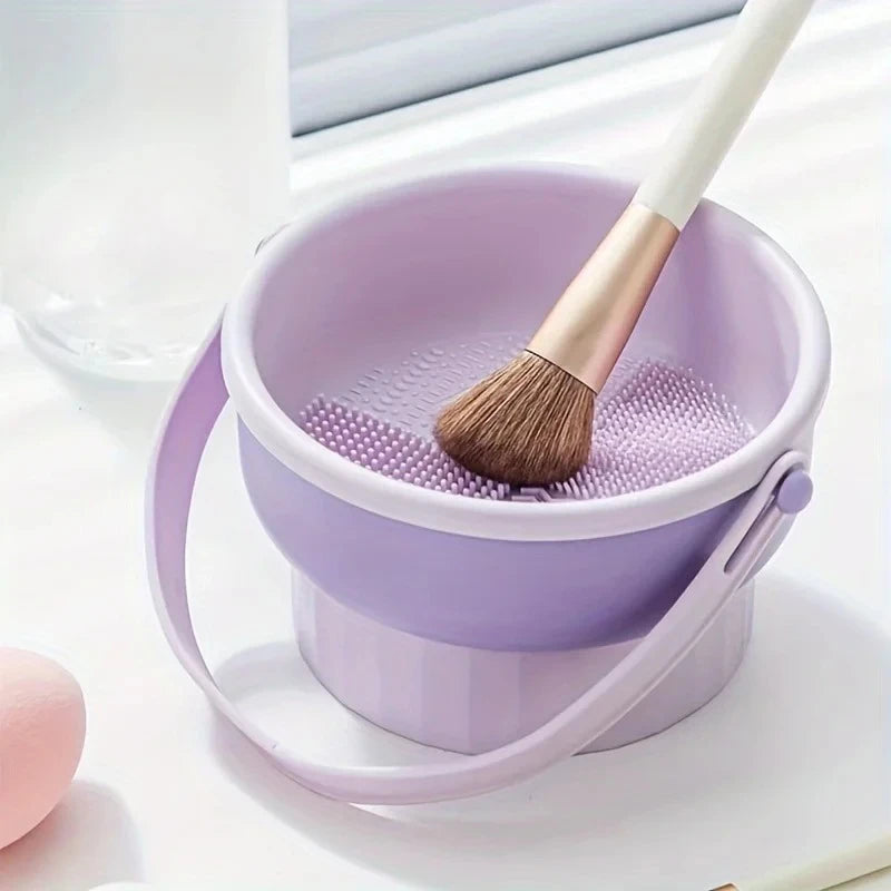 Makeup Brush Organizer and Cleaning Mat