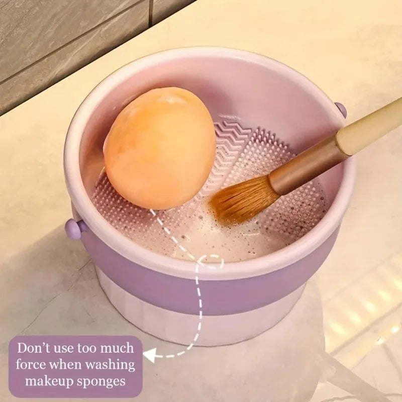 Makeup Brush Organizer and Cleaning Mat